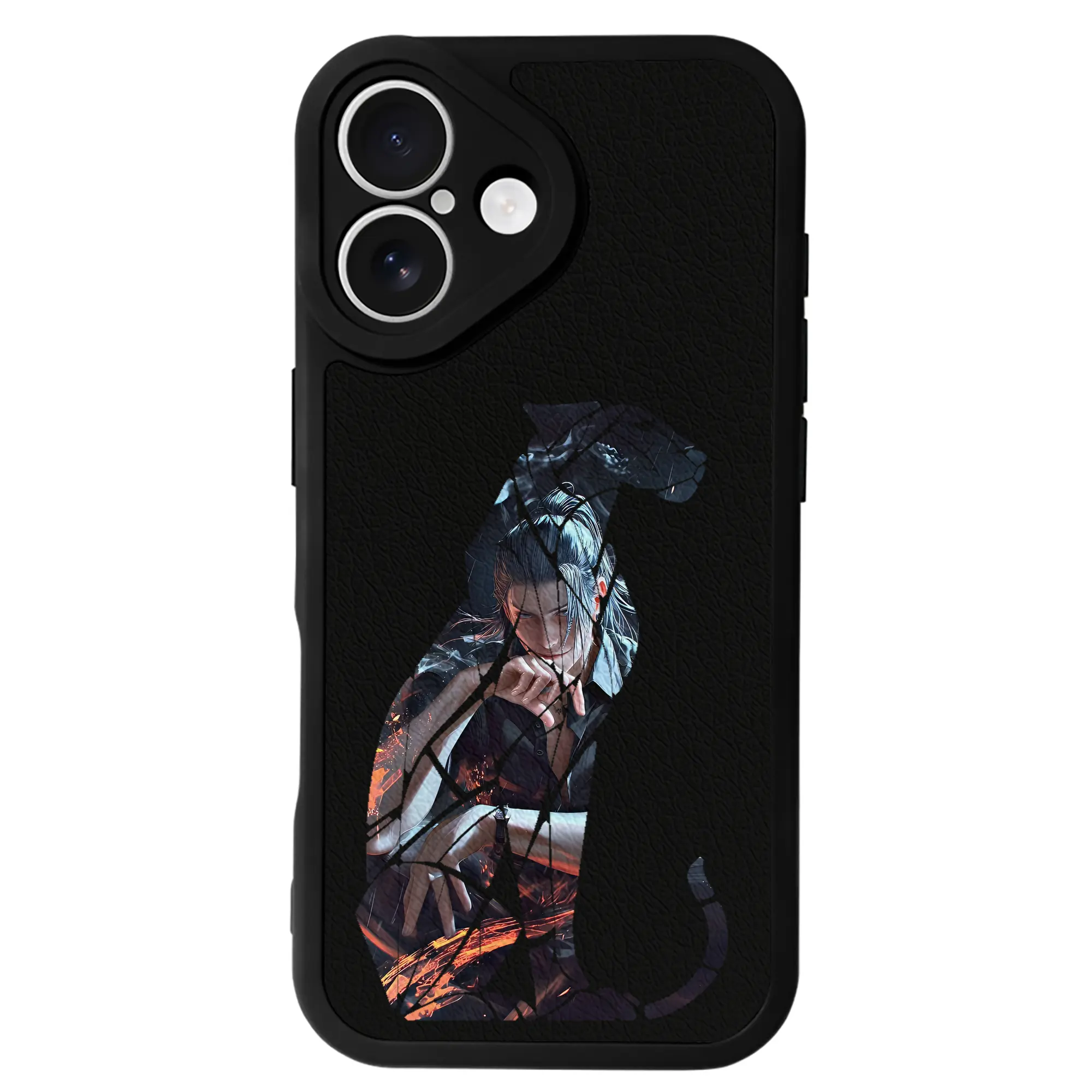 呪術廻戦 グッズ,夏油 傑 - IPhone 16シリーズ対応 ・ シリコンスマホケース ・ レザー調 ・ 高精度フィット ・ 耐衝撃 ・ ワイヤレス充電対応 ・ 精密カット